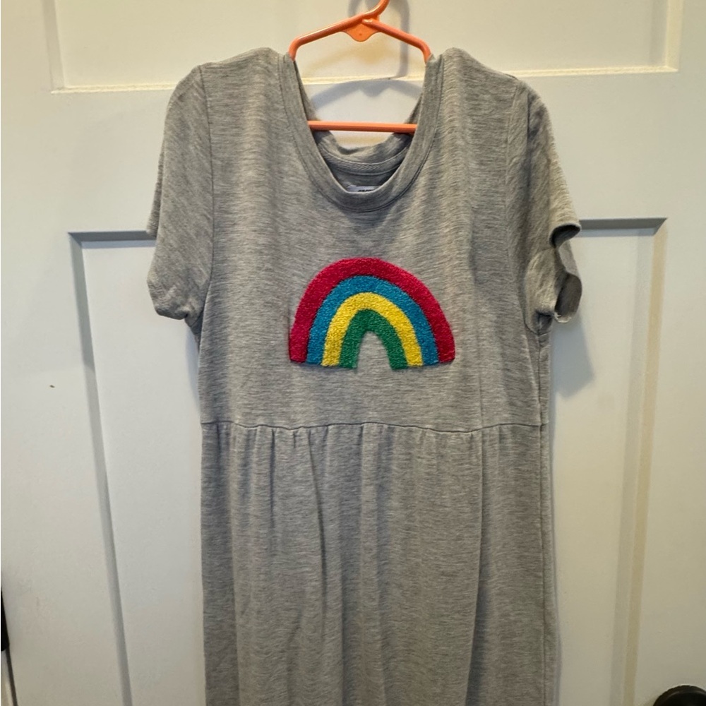 crown & ivy Gray Dress with Colorful Rainbow